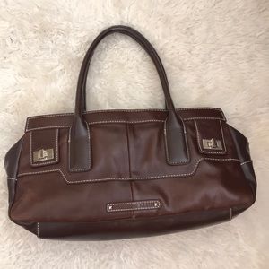 Dark brown leather Anne Klein handbag